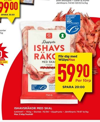 Willys Ishavsräkor med skal erbjuda