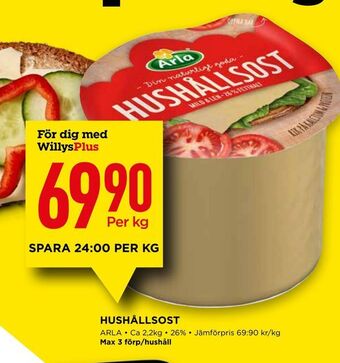 Willys Hushållsost erbjuda