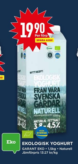 Willys Ekologisk yoghurt erbjuda