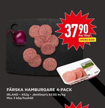 Willys Färska hamburgare 4-pack erbjuda