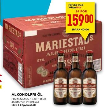 Willys Alkoholfri öl erbjuda
