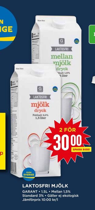 Willys Laktosfri mjölk erbjuda