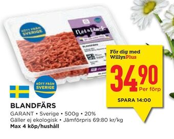 Willys Hemma Blandfärs erbjuda