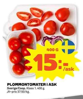 Stora Coop Plommontomater i ask erbjuda
