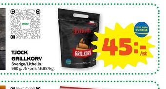 Stora Coop Tjock grillkorv erbjuda