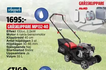 Scheppach gräsklippare