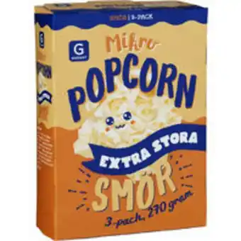 Mikropopcorn extra stora smör