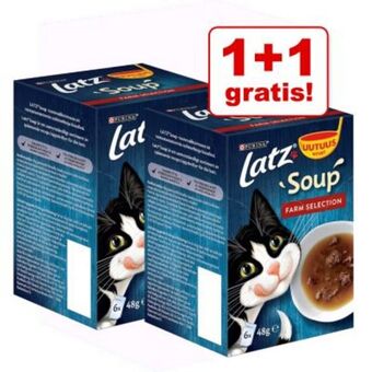 Zooplus 6 + 6 på köpet! 12 x 48 g latz soup kattmat erbjuda