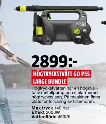 Bauhaus Högtryckstvätt Go P55 Large Bundle erbjuda