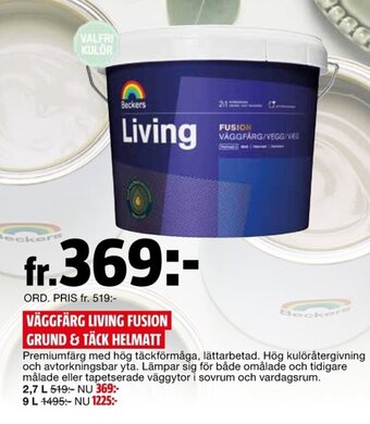 Bauhaus Väggfärg Living Fusion Grund & Täck Helmatt erbjuda
