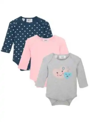 Långärmad body (3-pack), ekologisk bomull