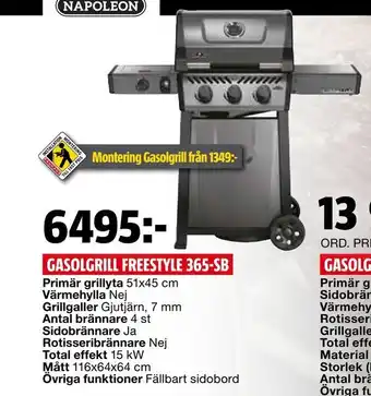 Bauhaus Gasolgrill freestyle 365-sb erbjuda