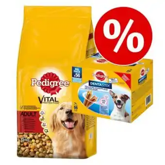 15 kg pedigree torrfoder + dentastix large till sparpris!