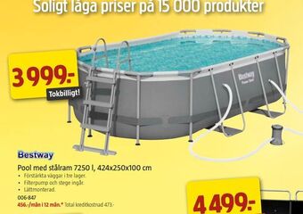 Jula Pool med stålram 7250 l, 424x250x100 cm erbjuda