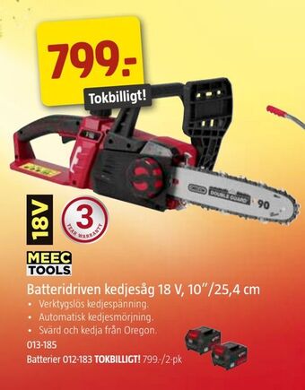 Jula Batteridriven kedjesåg 18 V, 10"/25,4 cm erbjuda