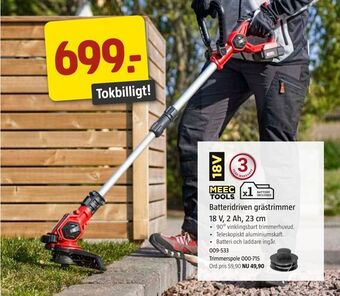 Jula Batteridriven grästrimmer 18 V, 2 Ah, 23 cm erbjuda