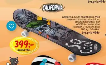 Leklust California. Stunt skateboard erbjuda