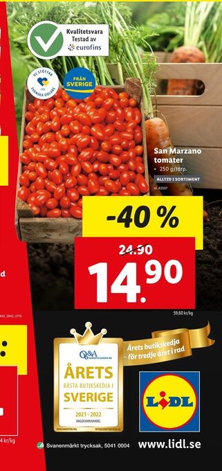 Lidl San Marzano tomater erbjuda