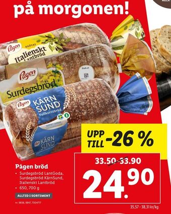 Lidl Pågen bröd erbjuda
