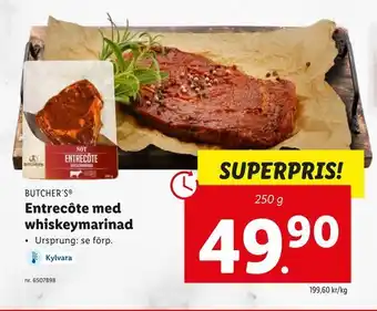 Lidl Entrecôte med whiskeymarinad erbjuda