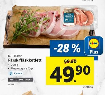Lidl Färsk fläskkotlett erbjuda