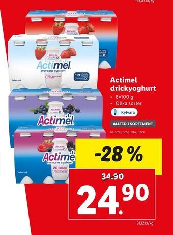 Lidl Actimel drickyoghurt erbjuda