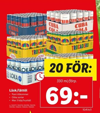 Lidl Läsk/lättöl erbjuda