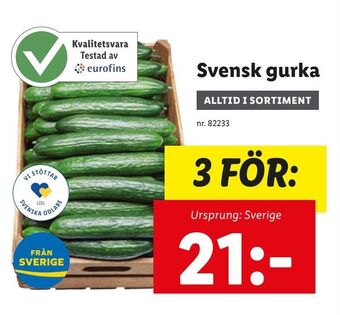 Lidl Svensk gurka erbjuda