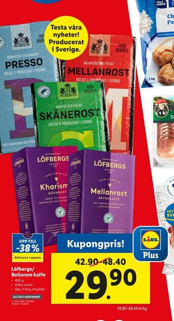 Lidl Löfbergs/ Bellarom kaffe erbjuda