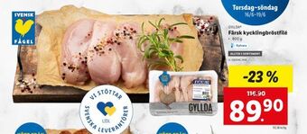 Lidl Färsk kycklingbröstfilé erbjuda