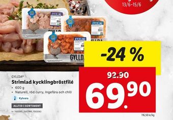 Lidl Strimlad kycklingbröstfilé erbjuda