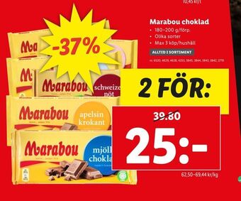 Lidl Marabou choklad erbjuda