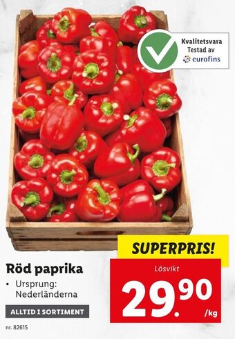 Lidl Röd paprika erbjuda