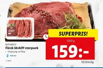 Lidl Färsk lövbiff storpack erbjuda