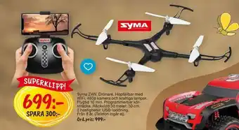 Leklust Syma Z4W Drönare Hopfällbar med WiFi, 480p kamera och kraftiga lampor erbjuda
