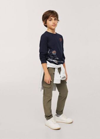 Mango Mönstrad långärmad t-shirt erbjuda