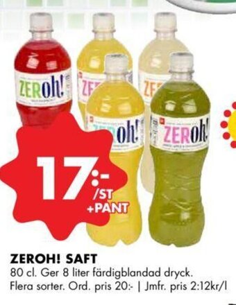ÖoB Zeroh! saft erbjuda