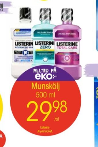 EKO Listerine munskölj erbjuda