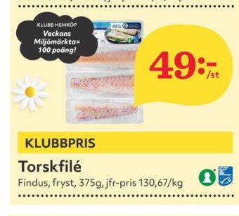 Hemköp Findus torskfilé erbjuda