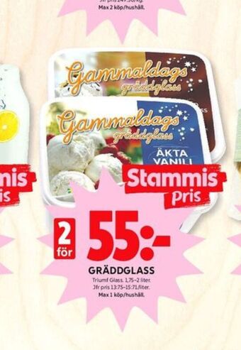 ICA Kvantum Triumf gräddglass erbjuda