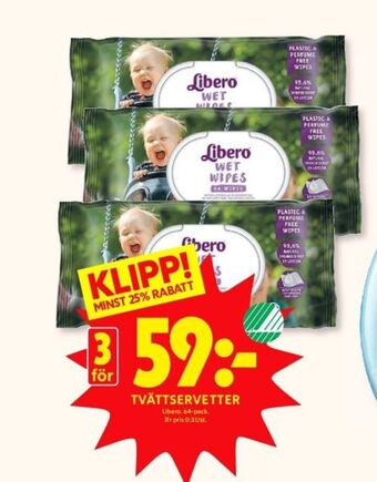ICA Kvantum Libero tvättservetter erbjuda