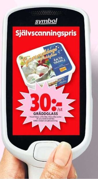 ICA Maxi Triumf gräddglass erbjuda