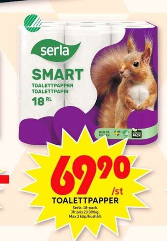 ICA Maxi Smart toalettpapper erbjuda