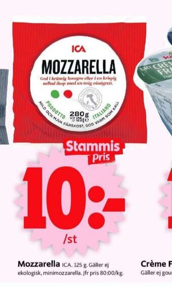ICA Supermarket Ica mozzarella erbjuda