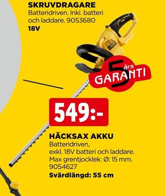 Jem&Fix Häcksax akku erbjuda