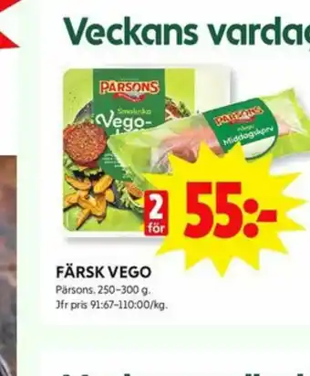 ICA Kvantum Pärsons Vegokorv erbjuda