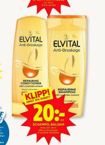 ICA Kvantum Elvital Shampoo erbjuda
