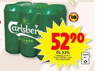 ICA Maxi Carlsberg Öl erbjuda