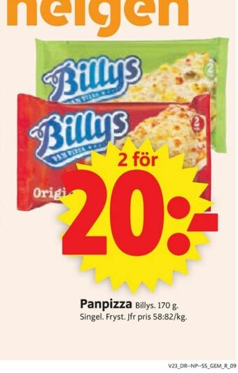 ICA Supermarket Billys Pizza erbjuda