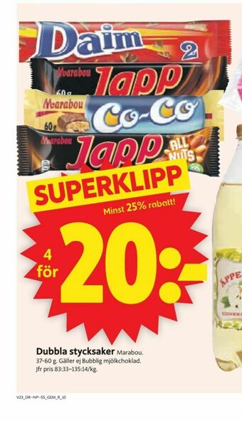 ICA Supermarket Japp Chokladbar erbjuda